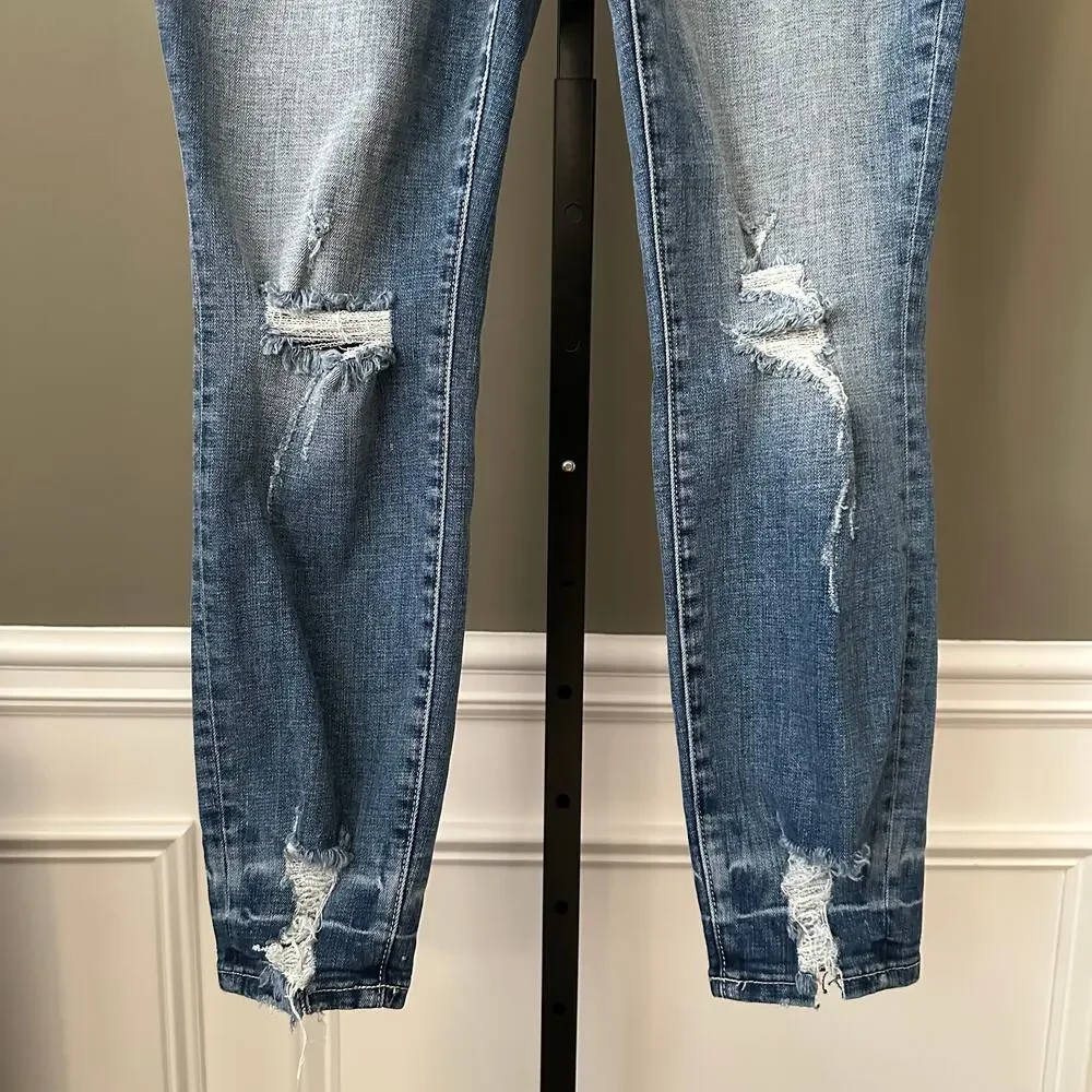 GOOD AMERICAN Good Waist Chew Hem Skinny Jeans 12 NWOT - Picture 3 of 7